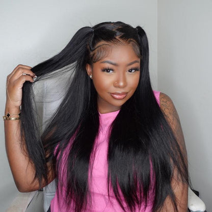 Asteria Glueless Ready-to-Wear 13X4 Lace Frontal Wig - Pre-Styled, Pre-Bleached Human Hair for Effortless Elegance