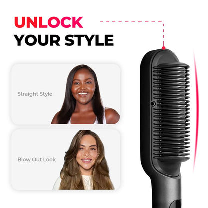 TYMO RING Plus Hair Straightener Comb - Effortless Styling with Comfort Grip & Negative Ionic Technology