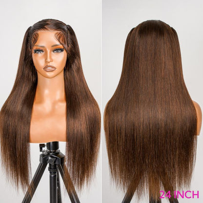 Asteria Glueless Ready-to-Wear 13X4 Lace Frontal Wig - Pre-Styled, Pre-Bleached Human Hair for Effortless Elegance